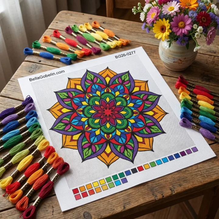 Bunte Mandalakranz, blumenmuster – BG26-0277