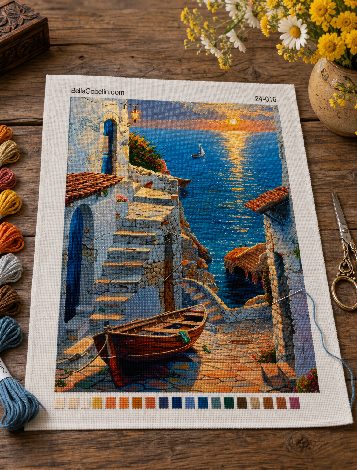 Sonnenuntergang in der mediterranen Stadt