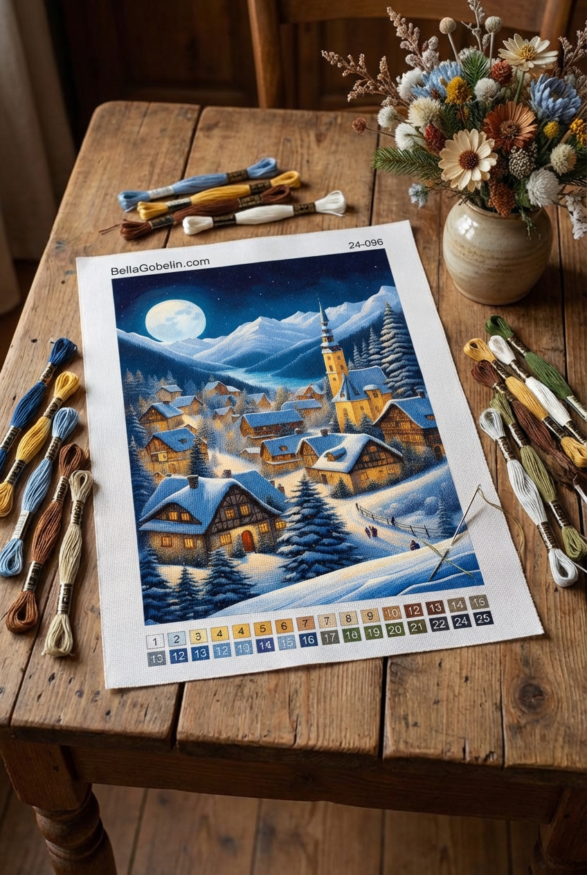 Vollmond in einer Winternacht