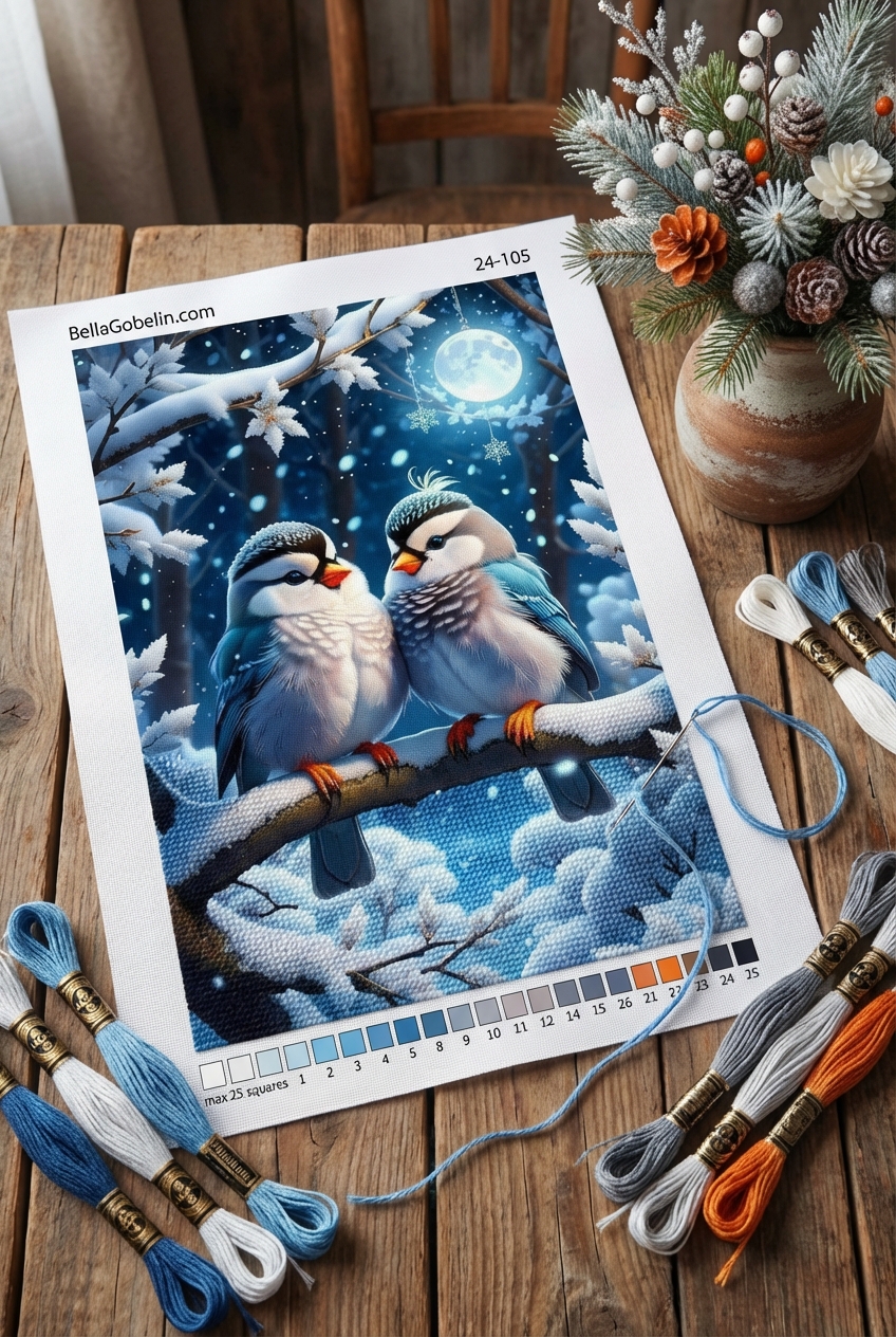 Kleine Vögel in Weihnachtsstimmung