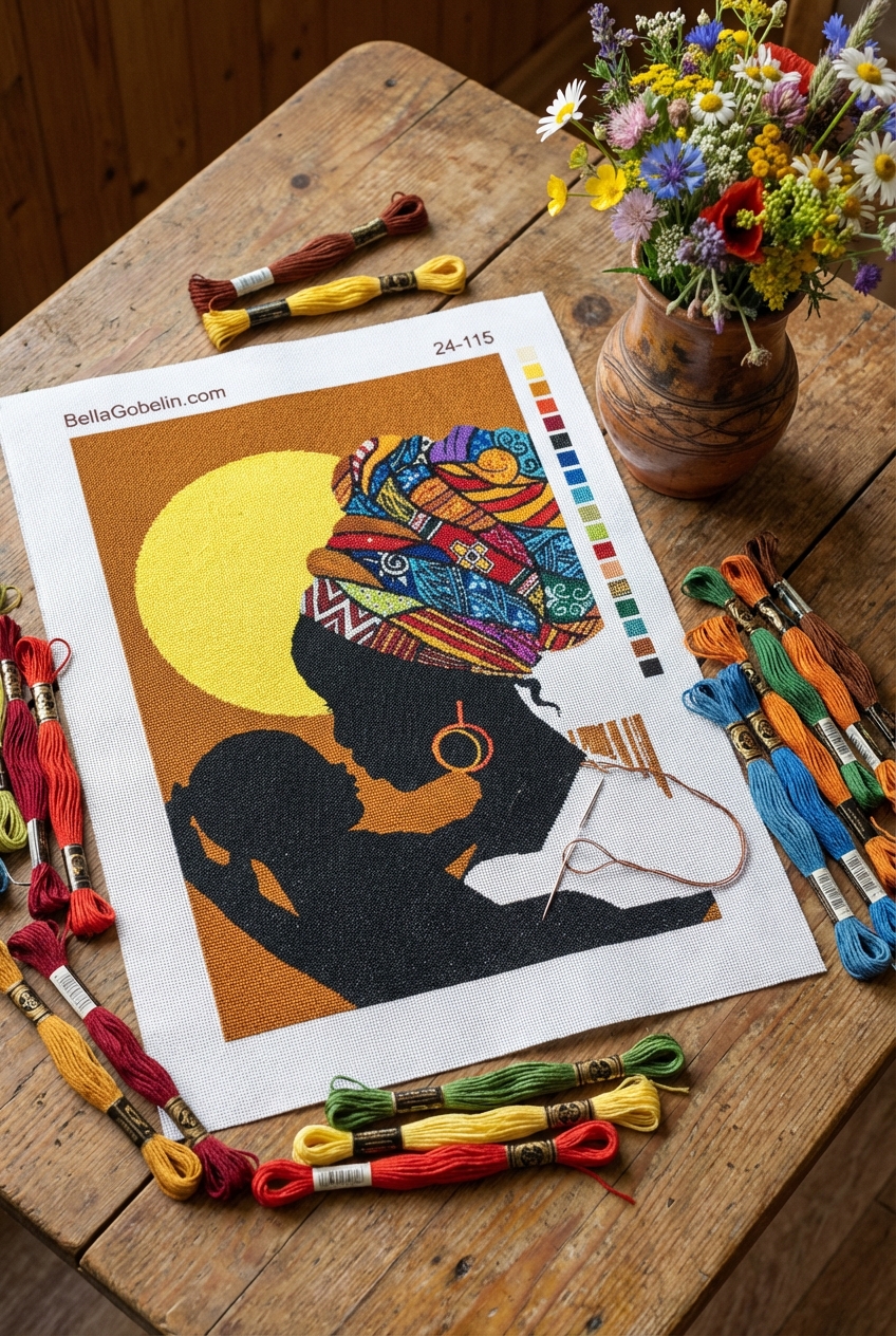 Afrikanische Dame mit Baby