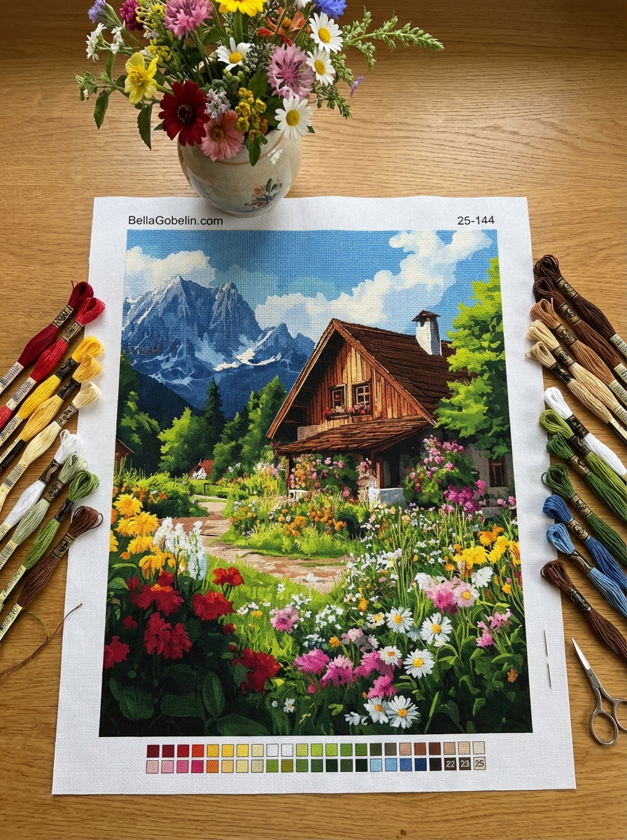 Waldhaus mit wundervollem Blumengarten