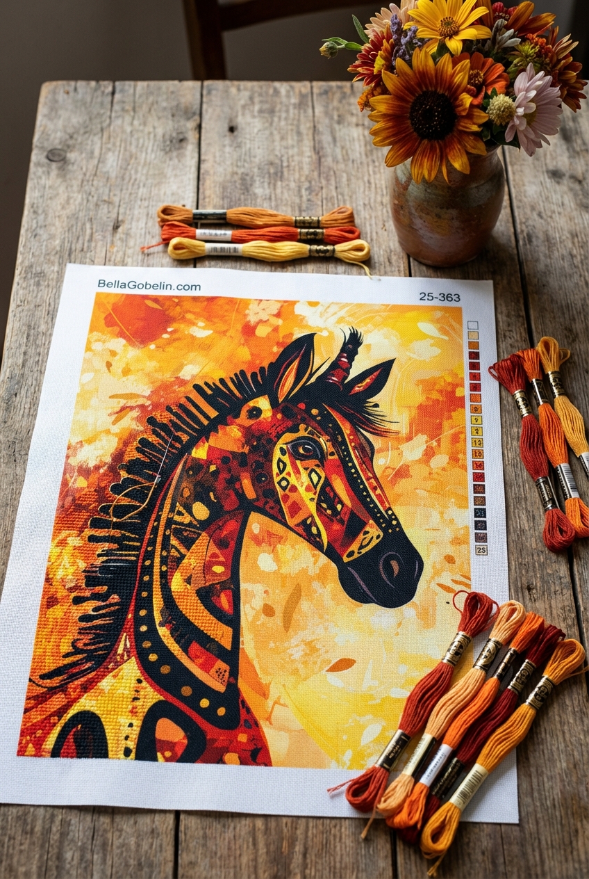 Zebra-Porträt im afrikanischen Stil