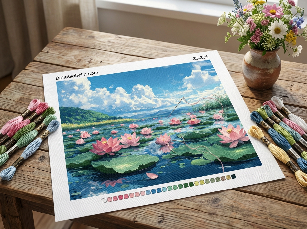 Lotusblumen auf dem Teich