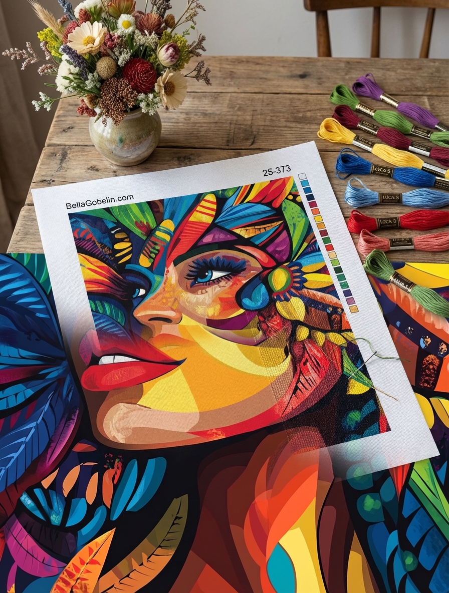 Buntgesichtige Indianermädchen