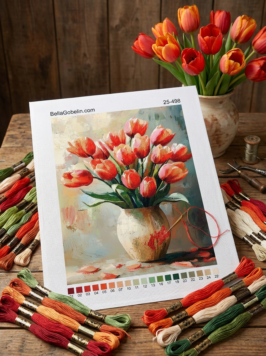 Tulpenstrauß in einer Vase