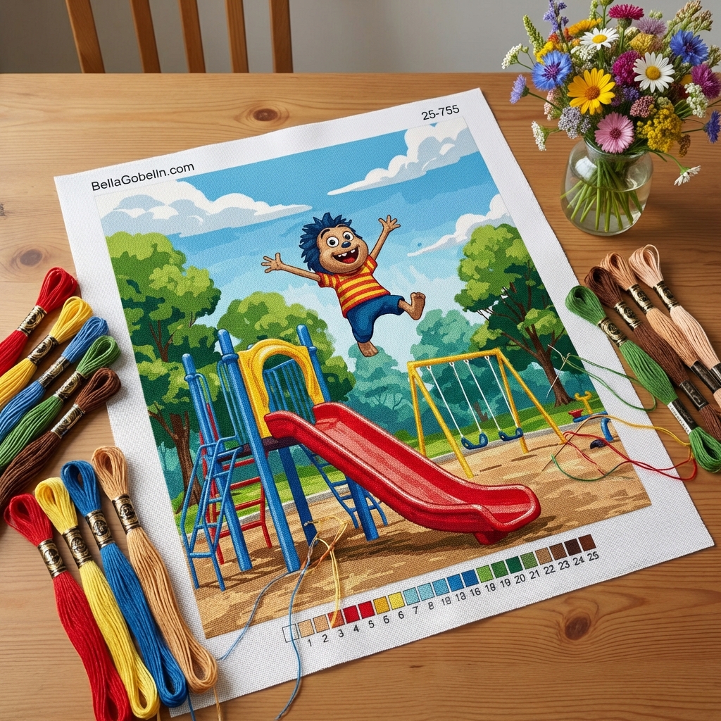 Igel der Schelm auf dem Spielplatz