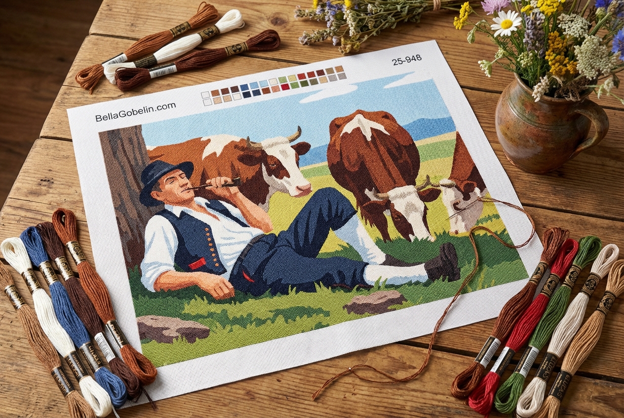 Entspannter Rinderhirte