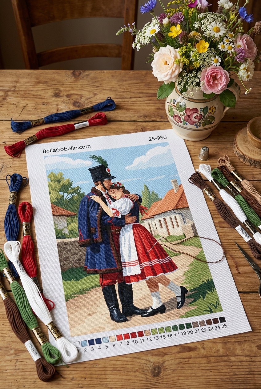 Ungarischer Husar und seine Geliebte