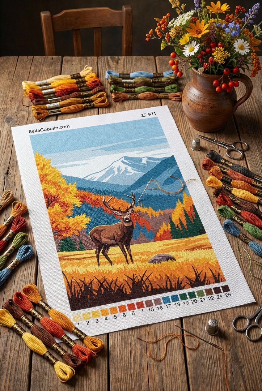 Der Hirschbulle und die Schönheit der Herbstlandschaft