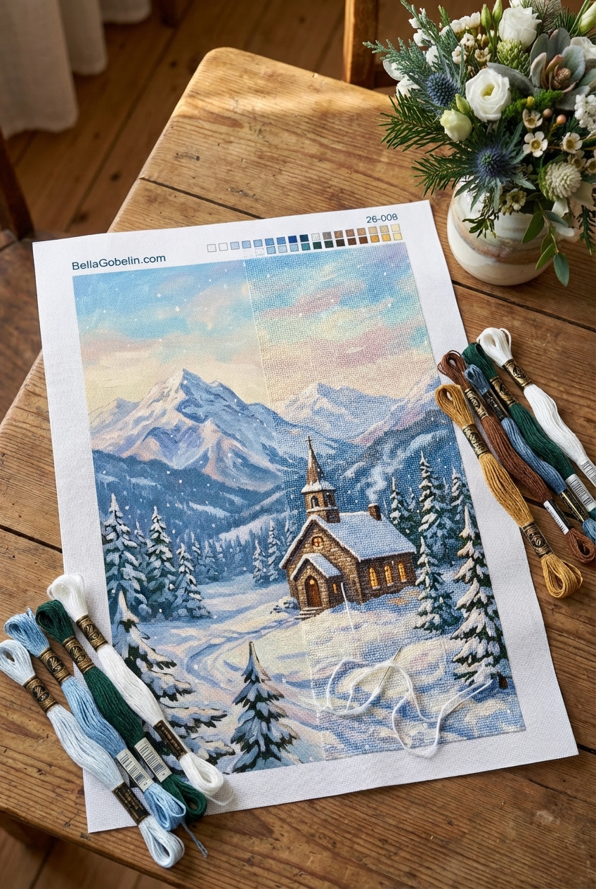 Winterliche Szene vor dem Erfurter Dom