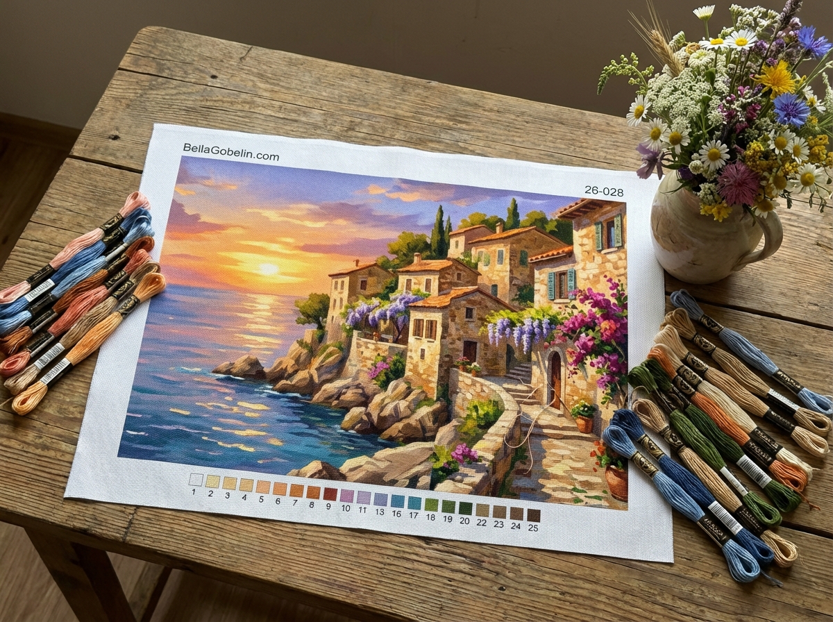 Promenade am Meer bei Sonnenuntergang