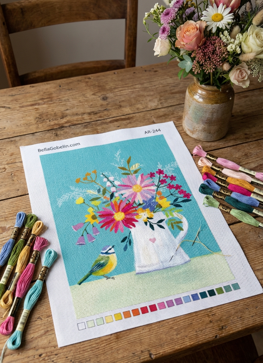 Blumenstrauß in der Kanne