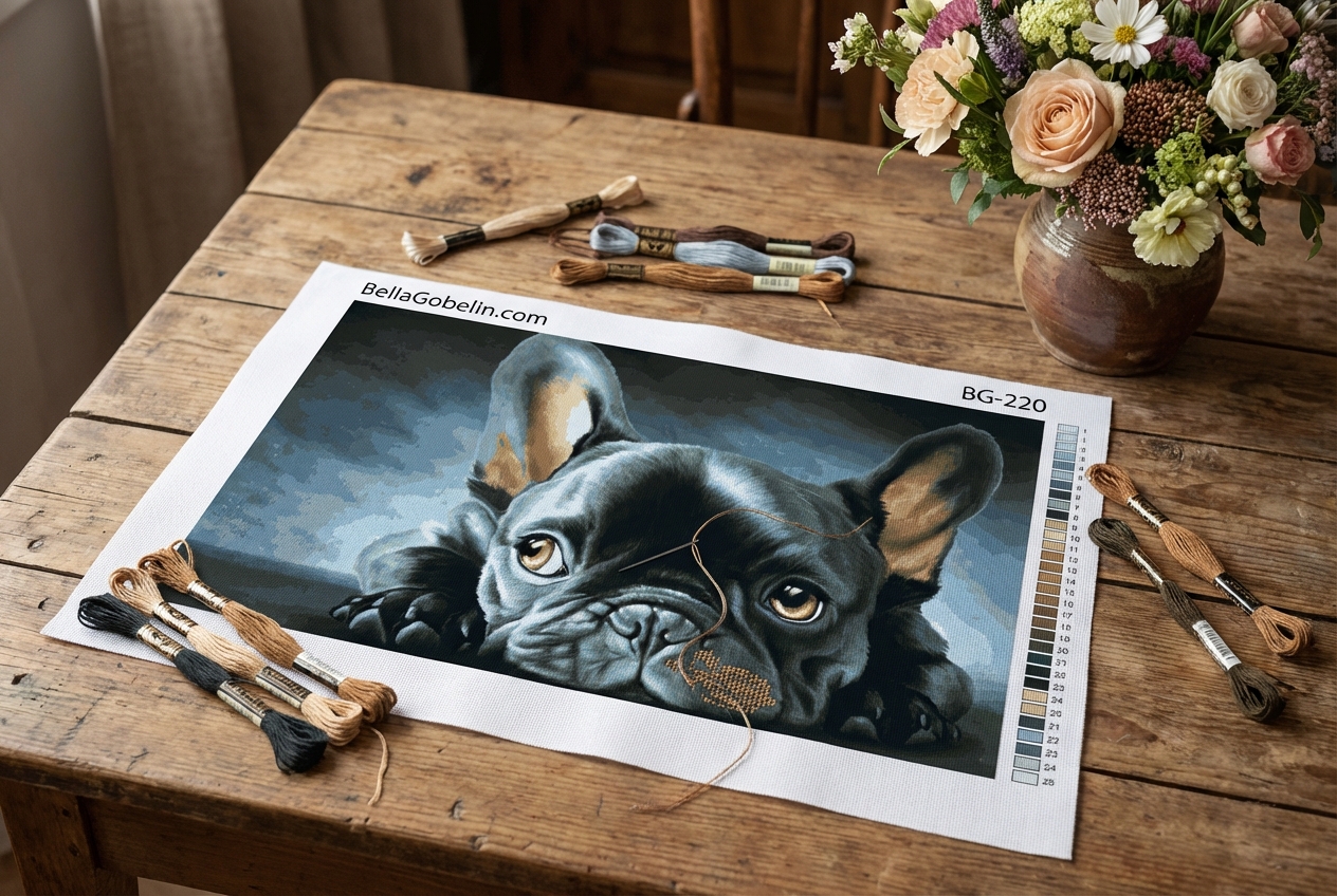 Nicht sehr glücklicher Französischer Bulldogge