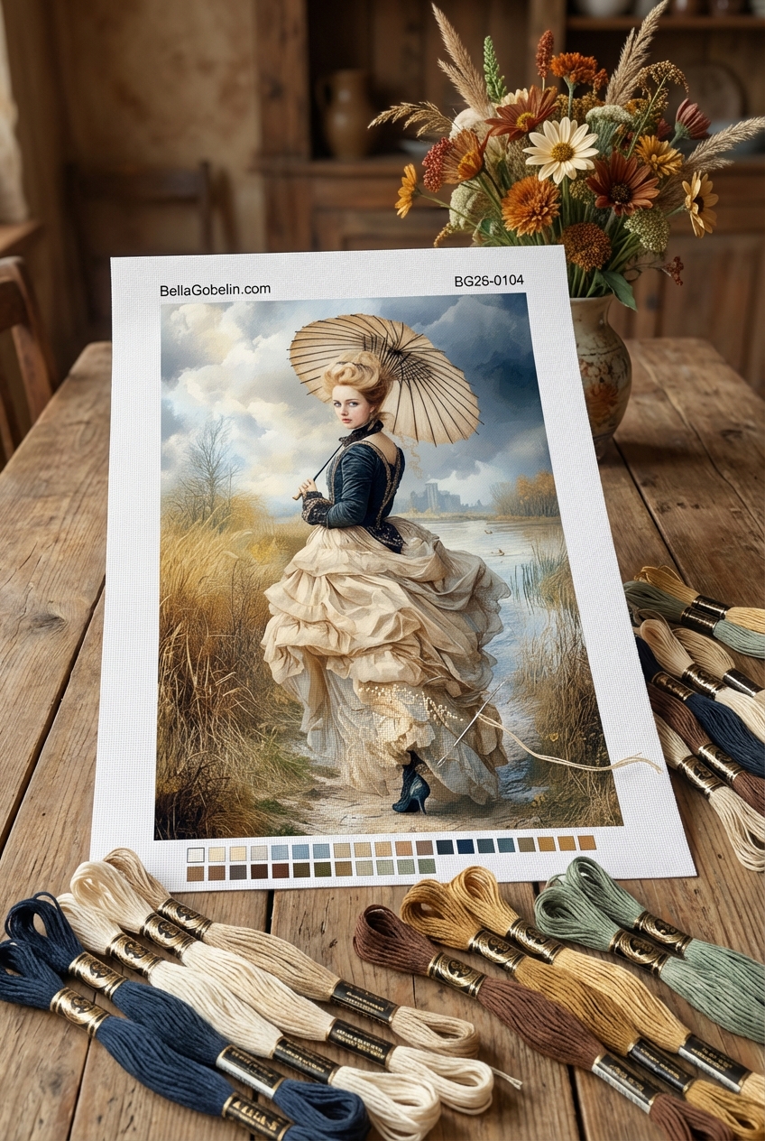 Elegante Dame mit Regenschirm