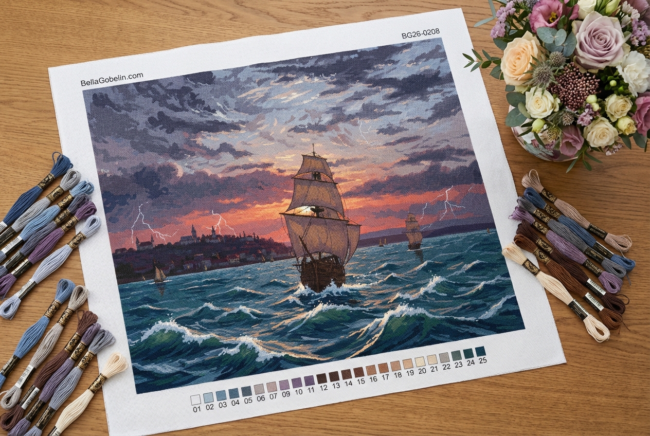 Segelboote auf stürmischer See