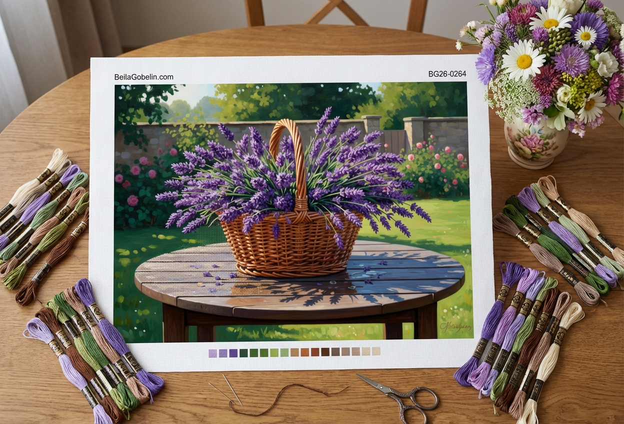 Lavendel im Korb im Garten