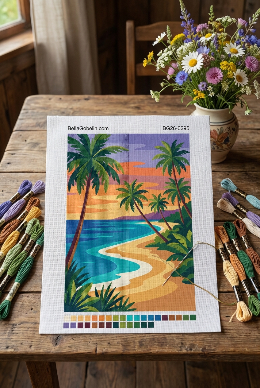 Tropischer Strand mit Palmen