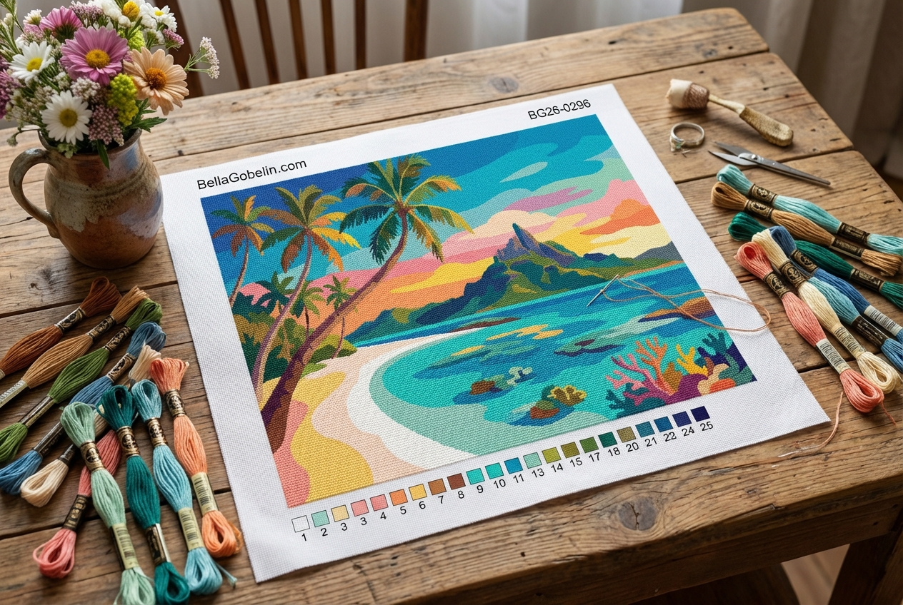 Tropischer Strand mit Palmen