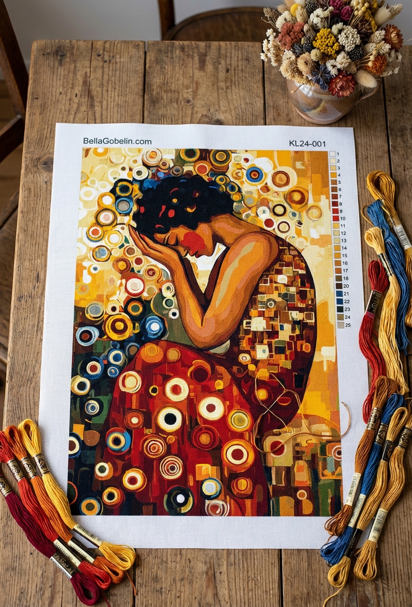 Klimt-Stil: Die trauernde Frau