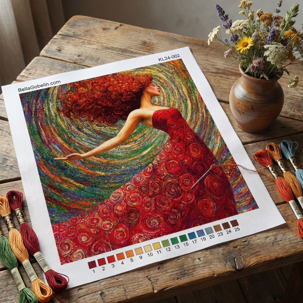 Klimt Stil: Der rote Dämon