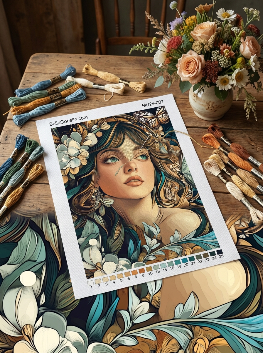 Mucha-Stil: Die sehnsüchtige Frau