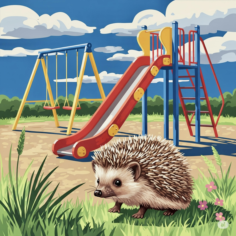 Igel im Kinderspielplatz