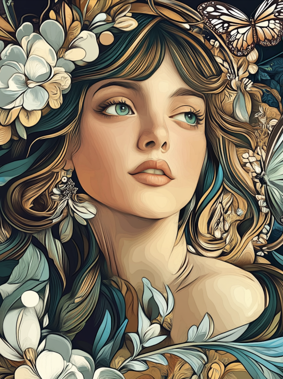 <div class='list-title'>Mucha-Stil: Die sehnsüchtige Frau</div><div class='list-plustitle'>Gobelin Stickbild - Stickpackung</div>