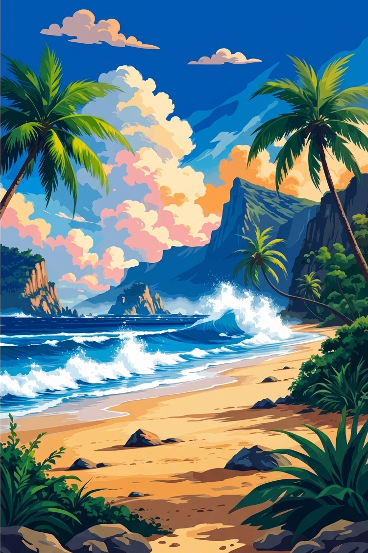 Trópusi tengerparti tájkép – BG26-0568