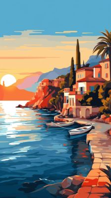 Sonnenuntergang in der Bucht