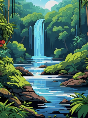 Wasserfall im Dschungel