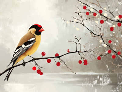 Zweige in einem Weißdornstrauch