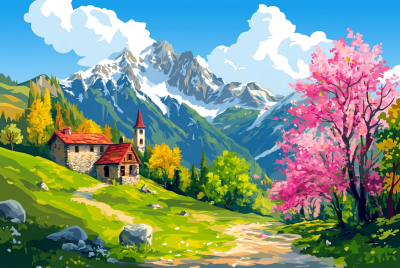 Frühling in den Französischen Alpen