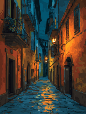 Abend in einer französischen Kleinstadt