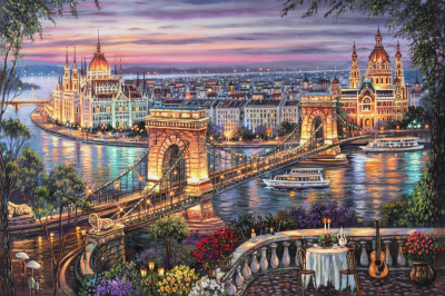 Budapest Panorama mit der Kettenbrücke