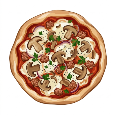 Italienische Boscaiola Pizza