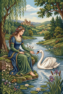 Dame mit Schwan