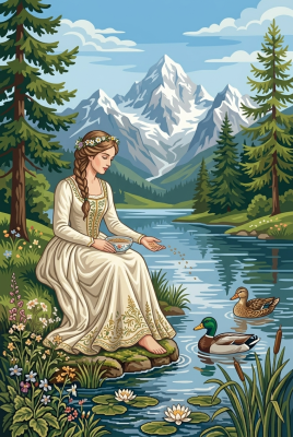 Dame mit Enten