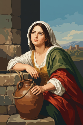 Junge Frau mit Wasserkrug