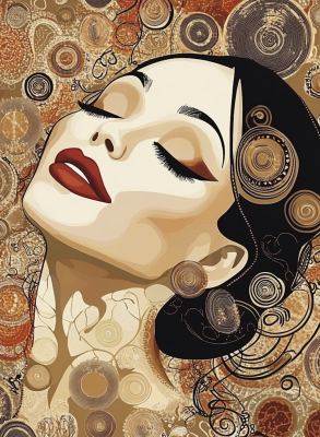 Coco Chanel Porträt im Stil von Klimt