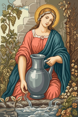 Heilige Zita mit Krug (Gobelin)