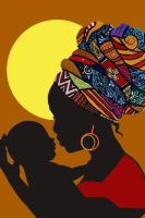 Afrikanische Dame mit Baby