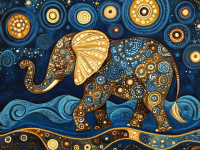 Elefant im Stil von Klimt
