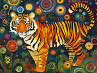 Klimt-Stil Tigerportrait