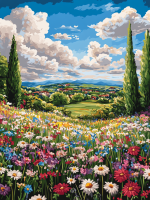 Bunte Blumen auf der Wiese