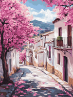 Blumige mediterrane Straßenserie