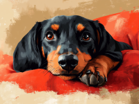 Dackel Porträt, Dackel Hund