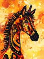 Zebra-Porträt im afrikanischen Stil