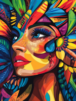 Buntgesichtige Indianermädchen