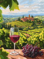 Wunderschöne Landschaft in der Toskana, Chianti, Wein